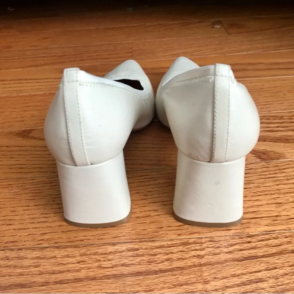 Gentle Souls by Kenneth Cole Dionne Pointed Toe Pumps White Stone Women's 7.5M